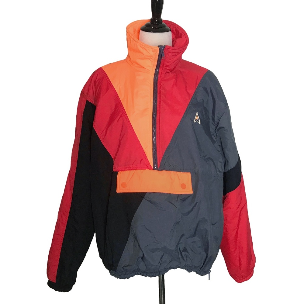 Vintage 80s Altitude Colorblock 1/2 Zip Ski Jacket